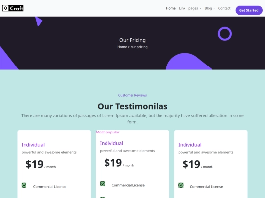 project../files/ourpricing screenshot