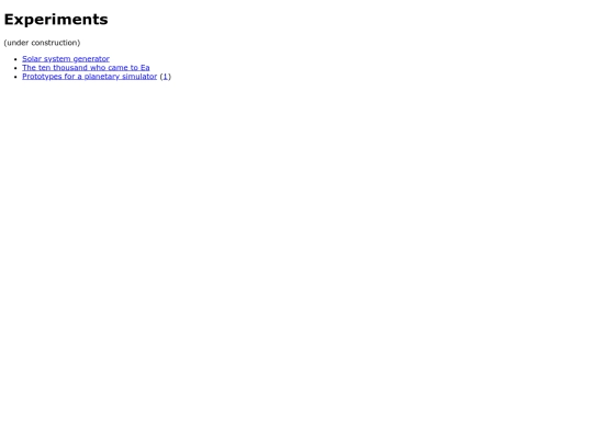 experiments screenshot