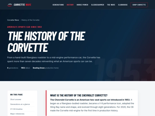 corvette-history screenshot