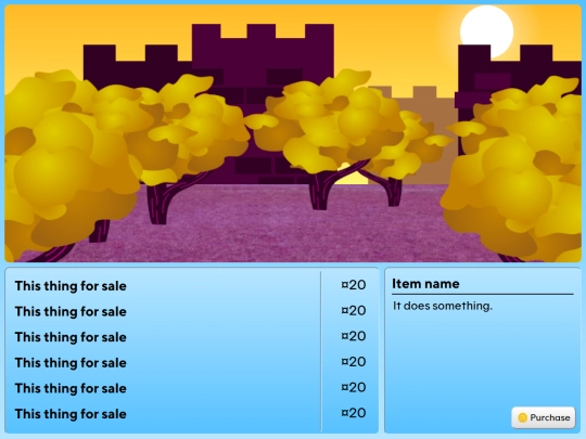 menus/shop screenshot