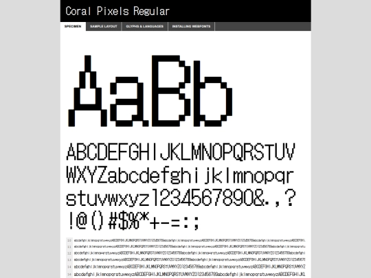 fonts/coralpixels-regular-demo screenshot