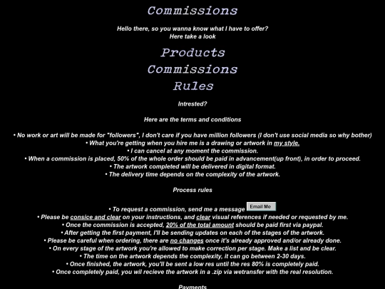 home/commissions screenshot