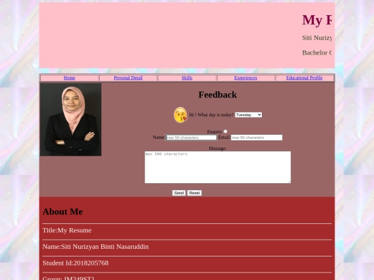 about Me screenshot