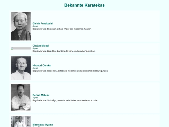 ListebekannterKaratekas screenshot