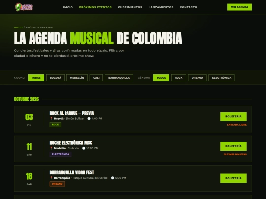 eventos screenshot
