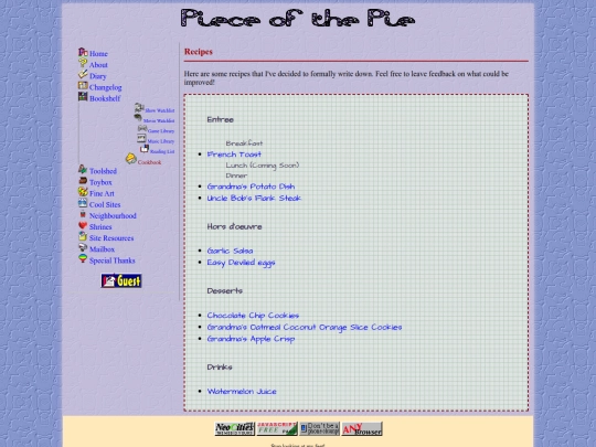 bookshelf/recipes screenshot