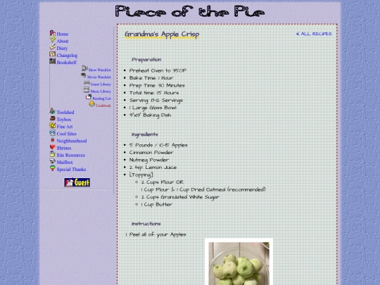 bookshelf/recipes/apple_crisp screenshot