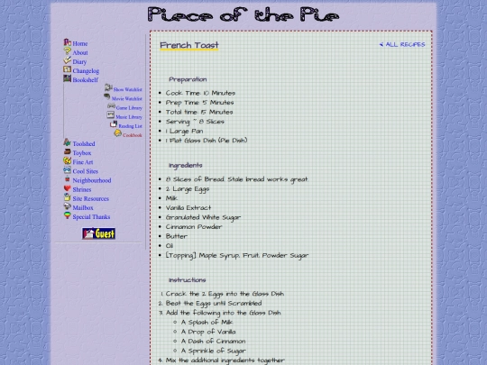 bookshelf/recipes/french_toast screenshot