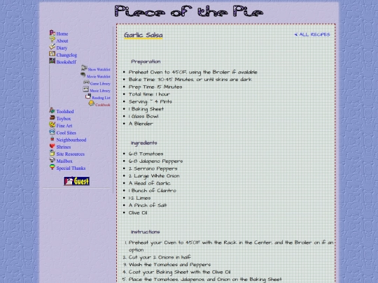 bookshelf/recipes/garlic_salsa screenshot