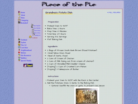 bookshelf/recipes/grandmas_potato_dish screenshot