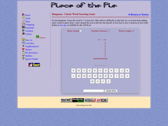 games/hangman screenshot