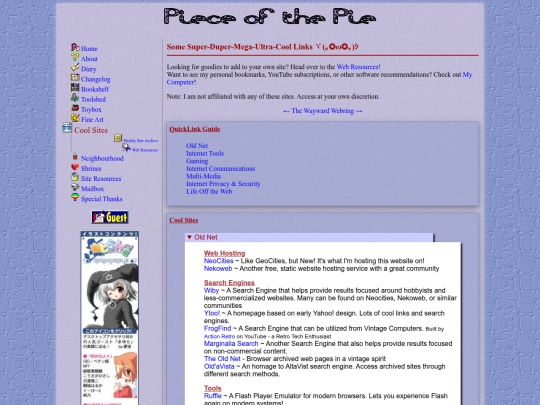 links screenshot
