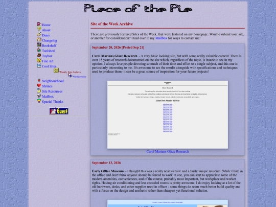 weekly_sites screenshot