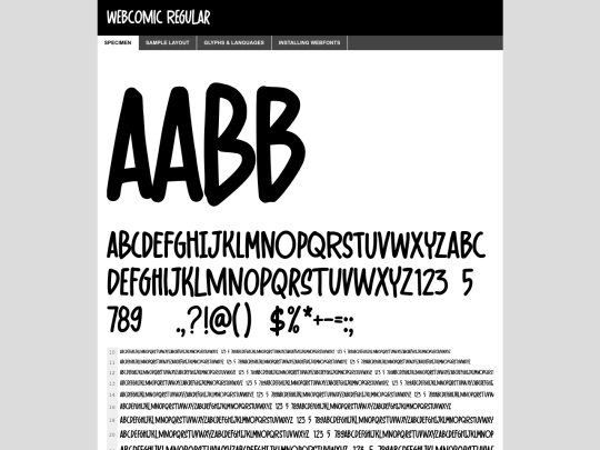 FONT_FOLDER/webcomic-demo screenshot