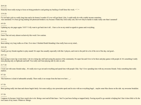 diary screenshot