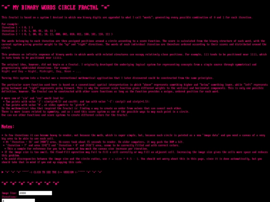 JSFun/OldSnippets/MyFractalBinaryWordsSeqCircle screenshot