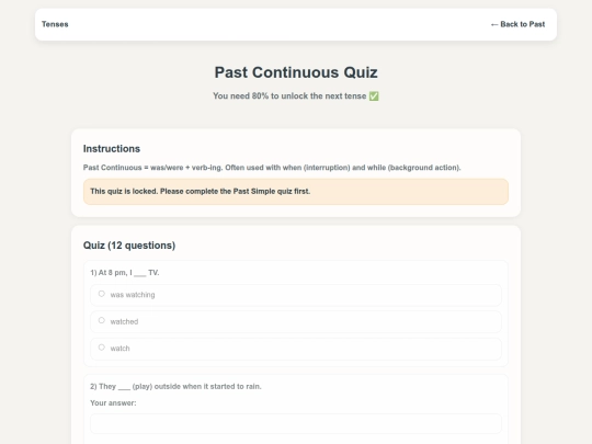 past-continuous-quiz screenshot
