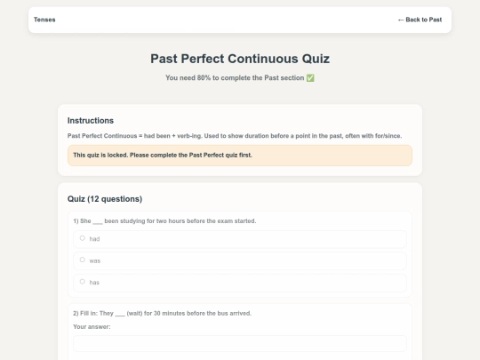 past-perfect-continuous-quiz screenshot