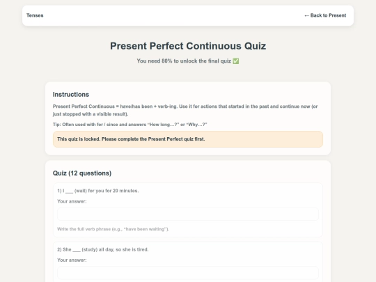 present-perfect-continuous-quiz screenshot