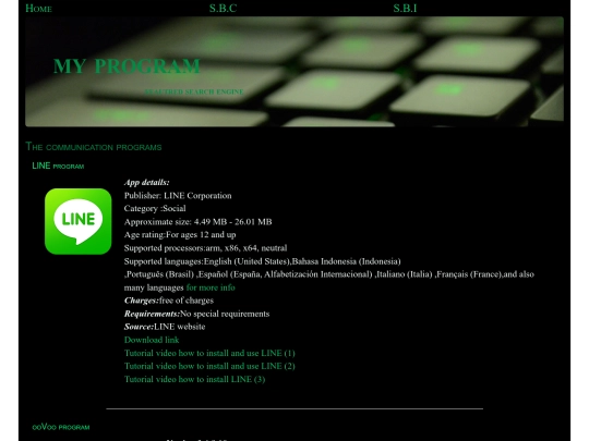 The communication programs screenshot