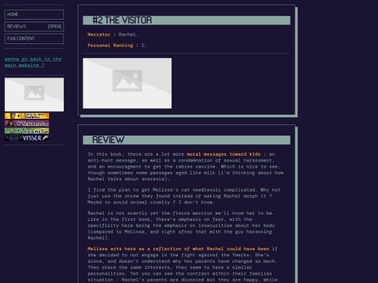 my writing/animorphs page/animorphs reviews/2_the_visitor screenshot