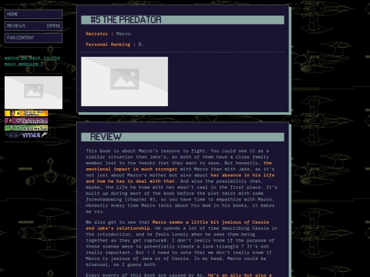 my writing/animorphs page/animorphs reviews/5_The_Predator screenshot