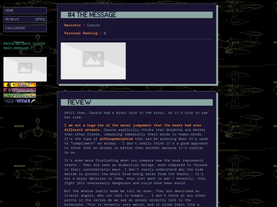 my writing/animorphs page/animorphs reviews/the_message screenshot