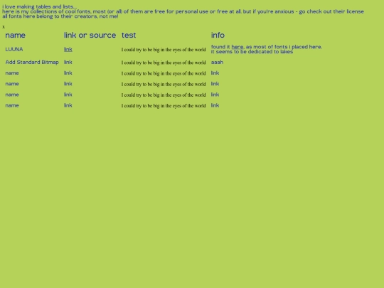 fonts screenshot