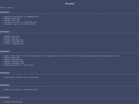 changelog screenshot