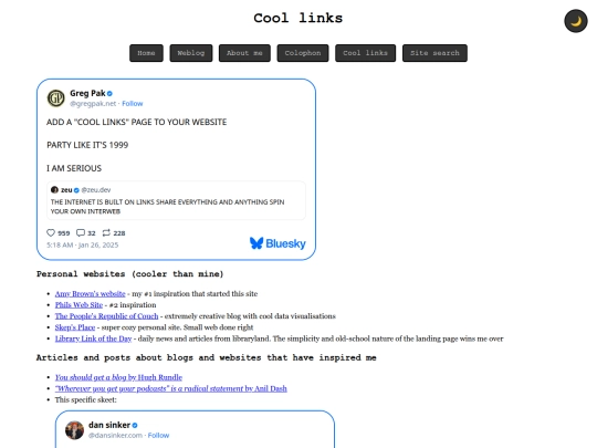 links screenshot