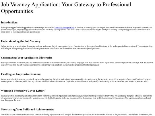 job-vacancy-application-your-gateway-to-professional-opportunities screenshot