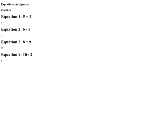 Equations-Assignment screenshot