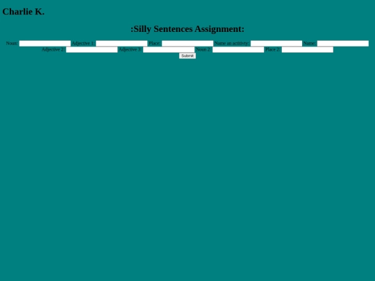 SillySentencesAssingment screenshot