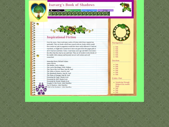 Isavargsbookofshadows/inspirationalfiction screenshot