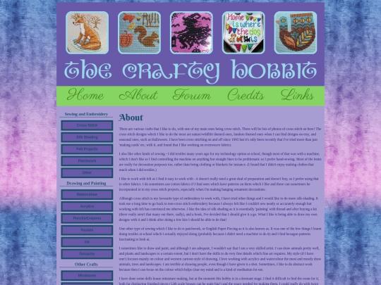 thecraftyhobbit/about screenshot