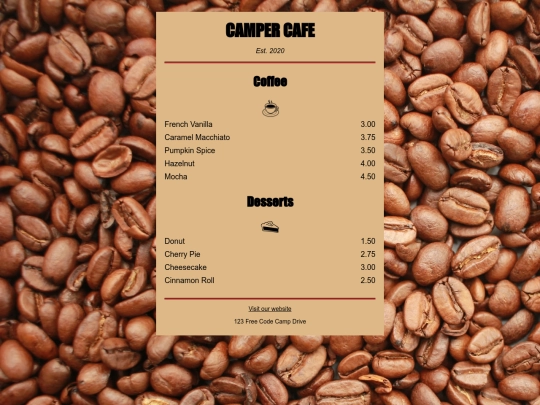 freecodecamp.org/cafe_menu screenshot
