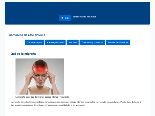 articulos/migraña screenshot
