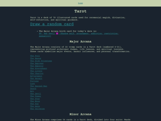 projects/tarot screenshot