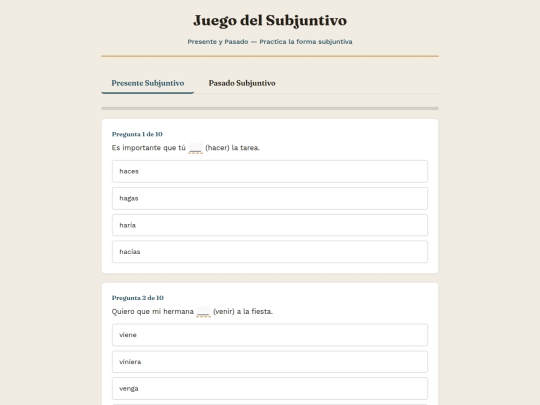 Subjunctivewordgame screenshot
