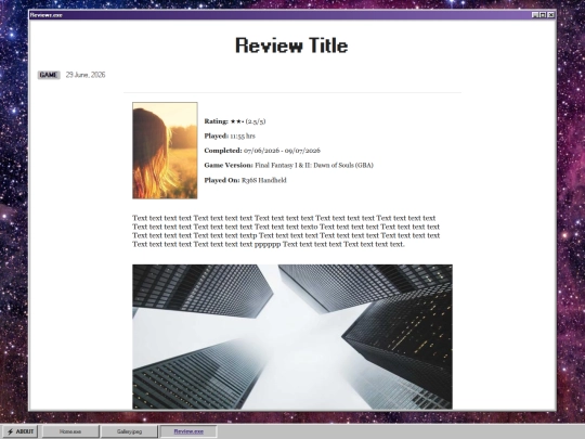 review-template screenshot