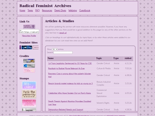articles screenshot