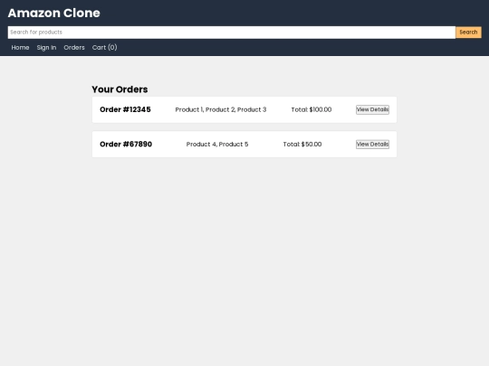 orders screenshot