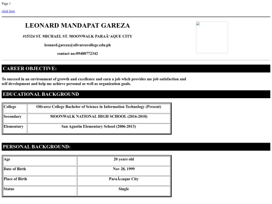 myresume1 screenshot