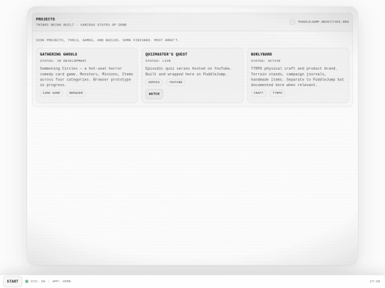 projects screenshot