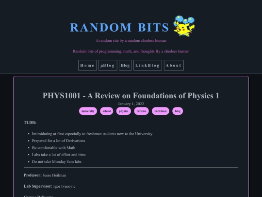 blog/phys1001 screenshot