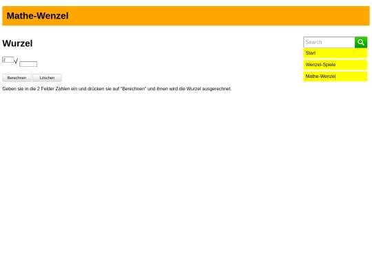 mathe/wurzel screenshot