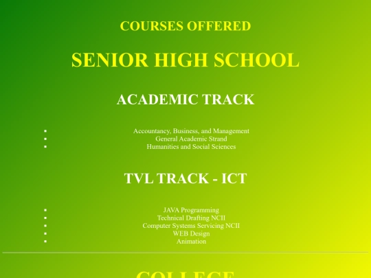 coursesoffered screenshot