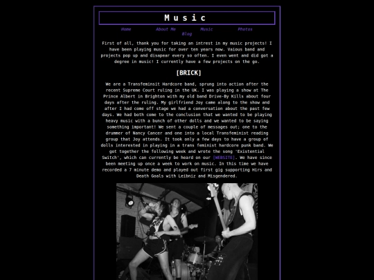 pages/musicprojects screenshot