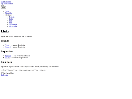 links screenshot