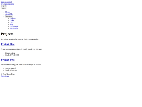 projects screenshot